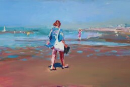 Die Strandläuferin, 2025, 100x200, Öl/Leinwand