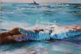 Blaue Welle 2025, 120x160, Öl/Leinwand